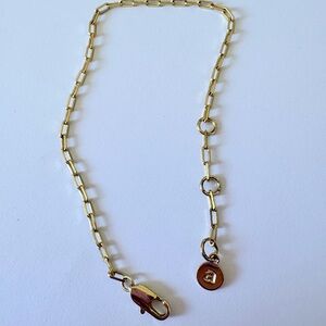 Gold Chain Bracelet with Charm